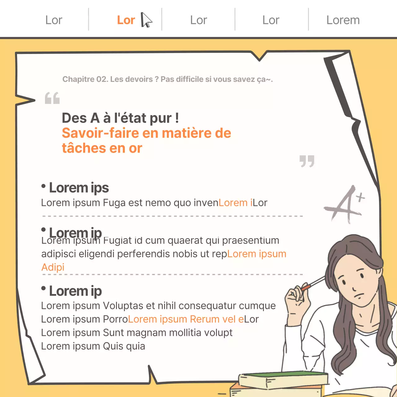Carte jaune de conseils scolairesNews design