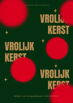 Kerstposter in groen en rood
