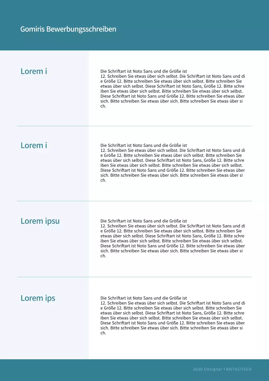 Ein grünes, sauberes, geradliniges Anschreiben