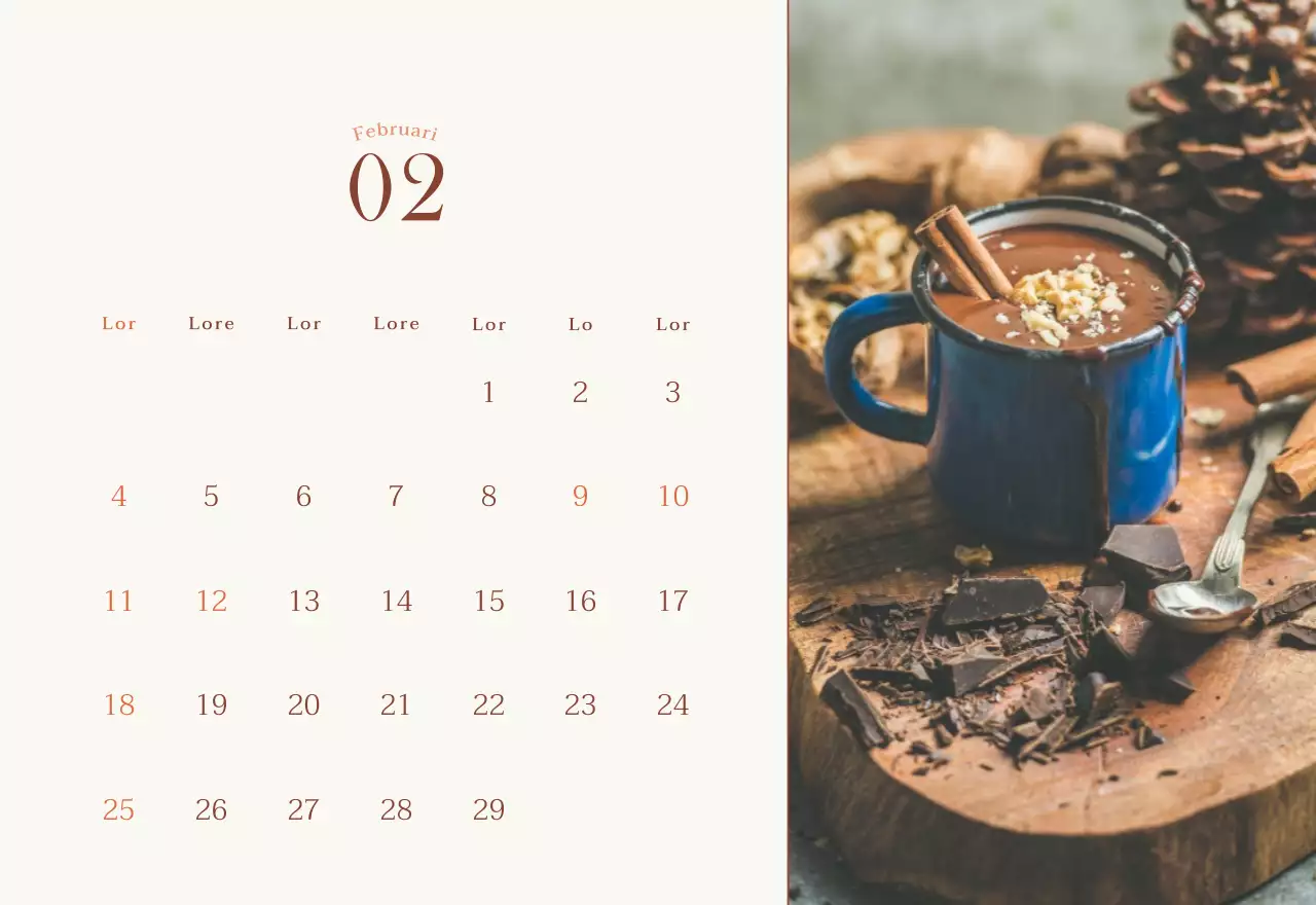 Emotionele fotolay-out voor café in beige en bruin