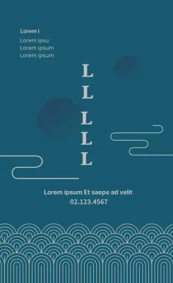 Etiquette publicitaire bleue pour une clinique de médecine traditionnelle orientale