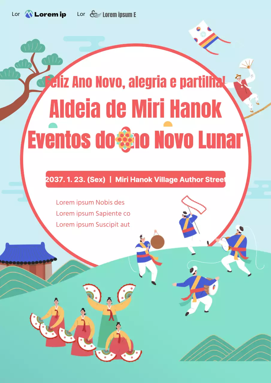 Vermelho Um tema ilustrado simples e colorido para um evento do Ano Novo Chinês