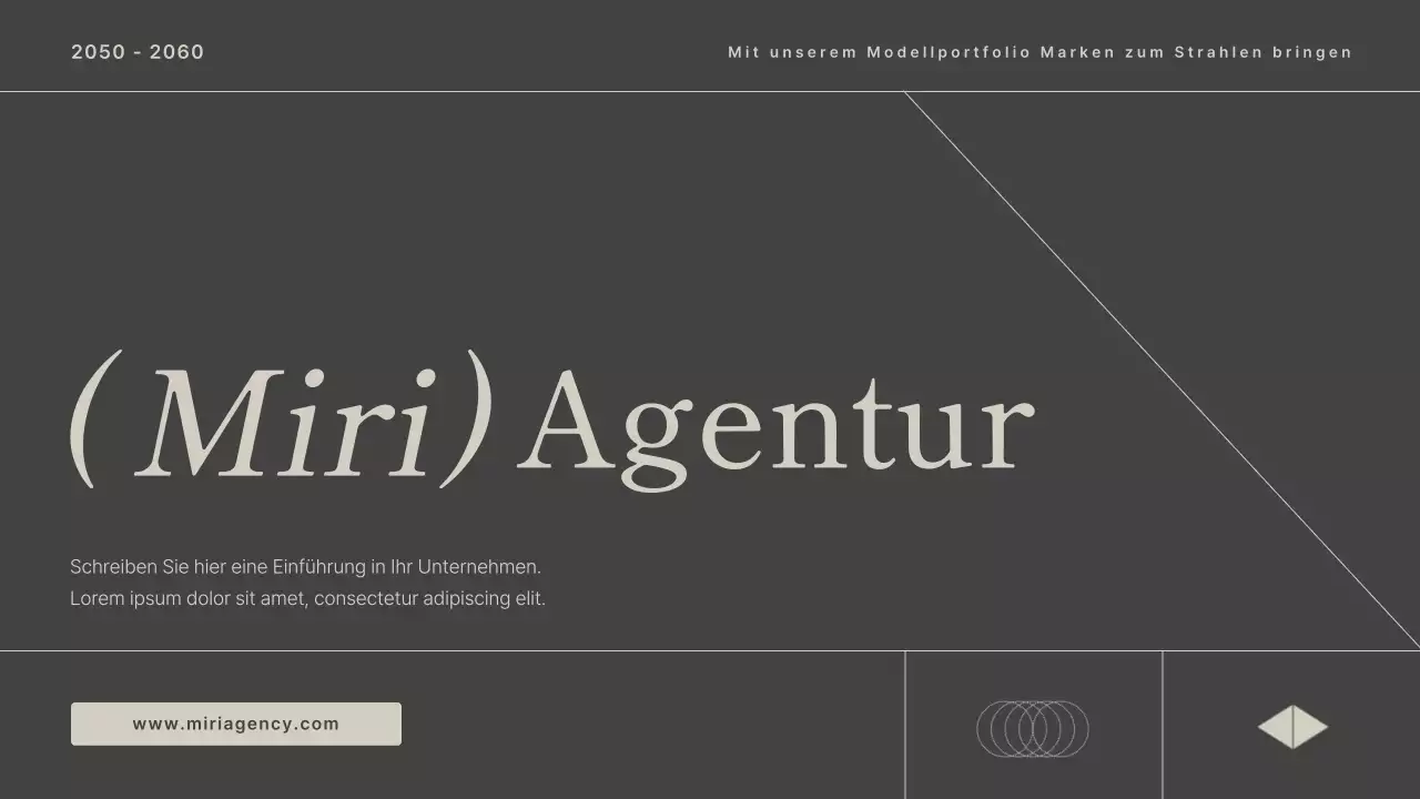 Modernes Anschreiben einer Modellierungsagentur in Grau