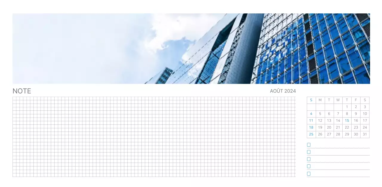 Calendrier de bureau blanc et simple