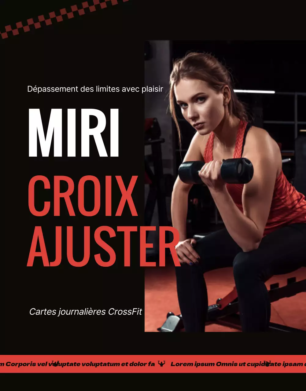 Promouvoir un événement de crossfit dans une salle de sport branchée en orange et noir