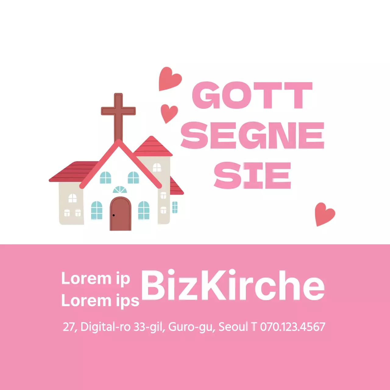 Rosa einfache Illustration Kirche