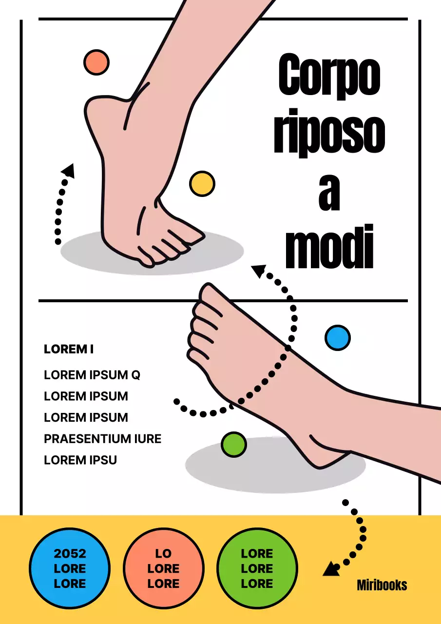 Il libro della salute dell'esercizio del piede giallo e blu