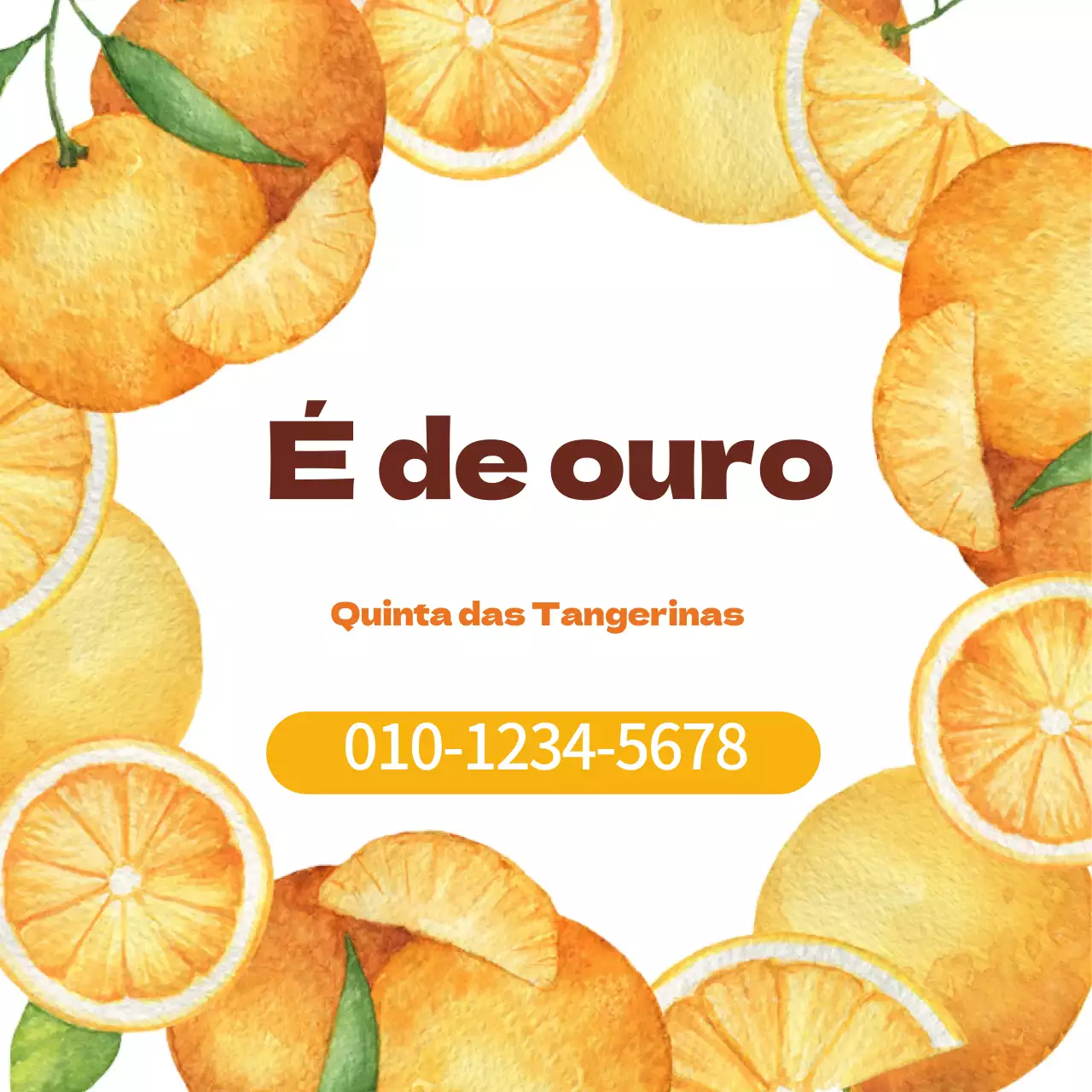 Ilustração laranja aguarela quinta de produtos agrícolas