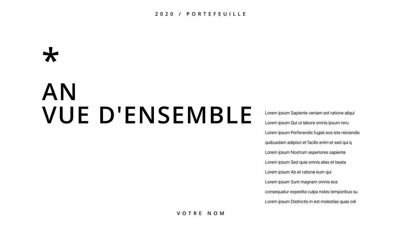 Un portfolio simple en blanc et noir