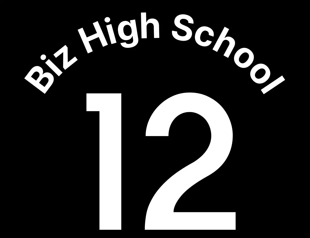 Einfache, saubere schwarz-weiße Weste zur Identifizierung von Highschool-Sportmannschaften