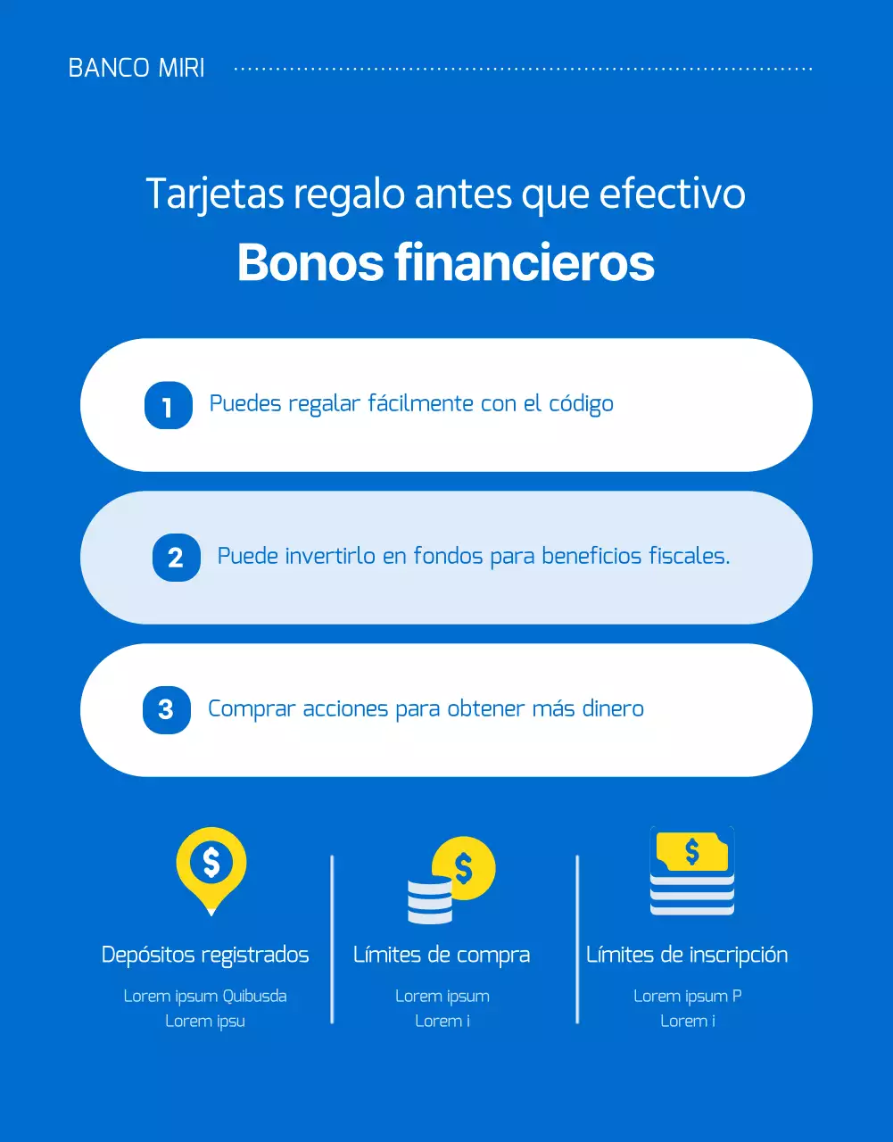Eventos de instrumentos financieros de valores con puntos azules y amarillos