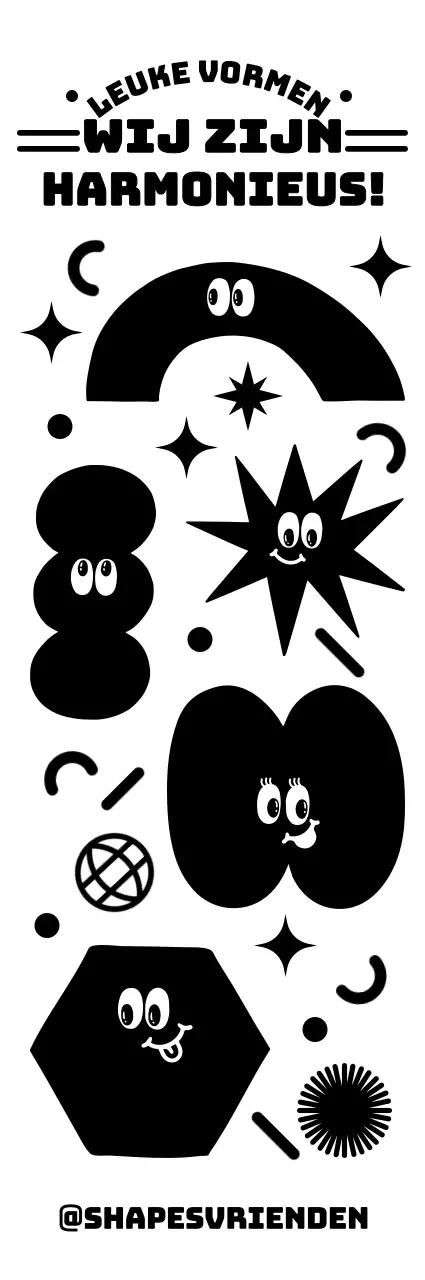 Een verzameling ronde, schattige vormen voor concept merchandise