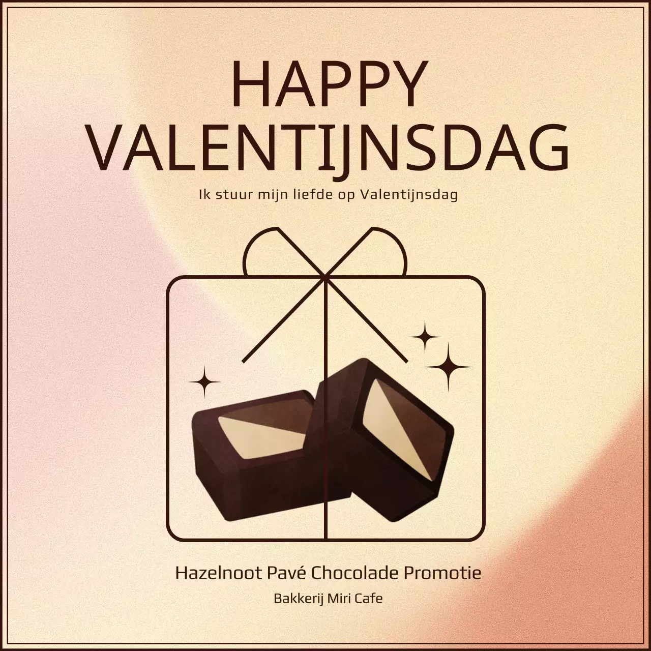 Valentijnschocolaatjes in roze-beige voor een sentimenteel tintje