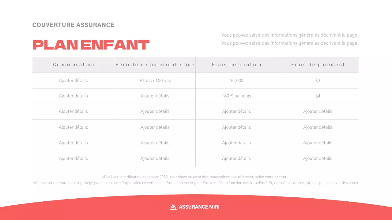 Mignonne proposition d'assurance pour enfants en rose