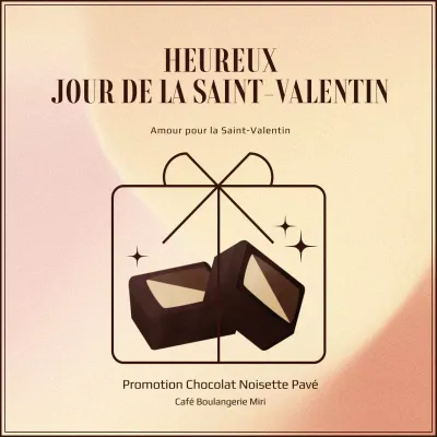 Chocolats de la Saint-Valentin en rose-beige pour une touche sentimentale