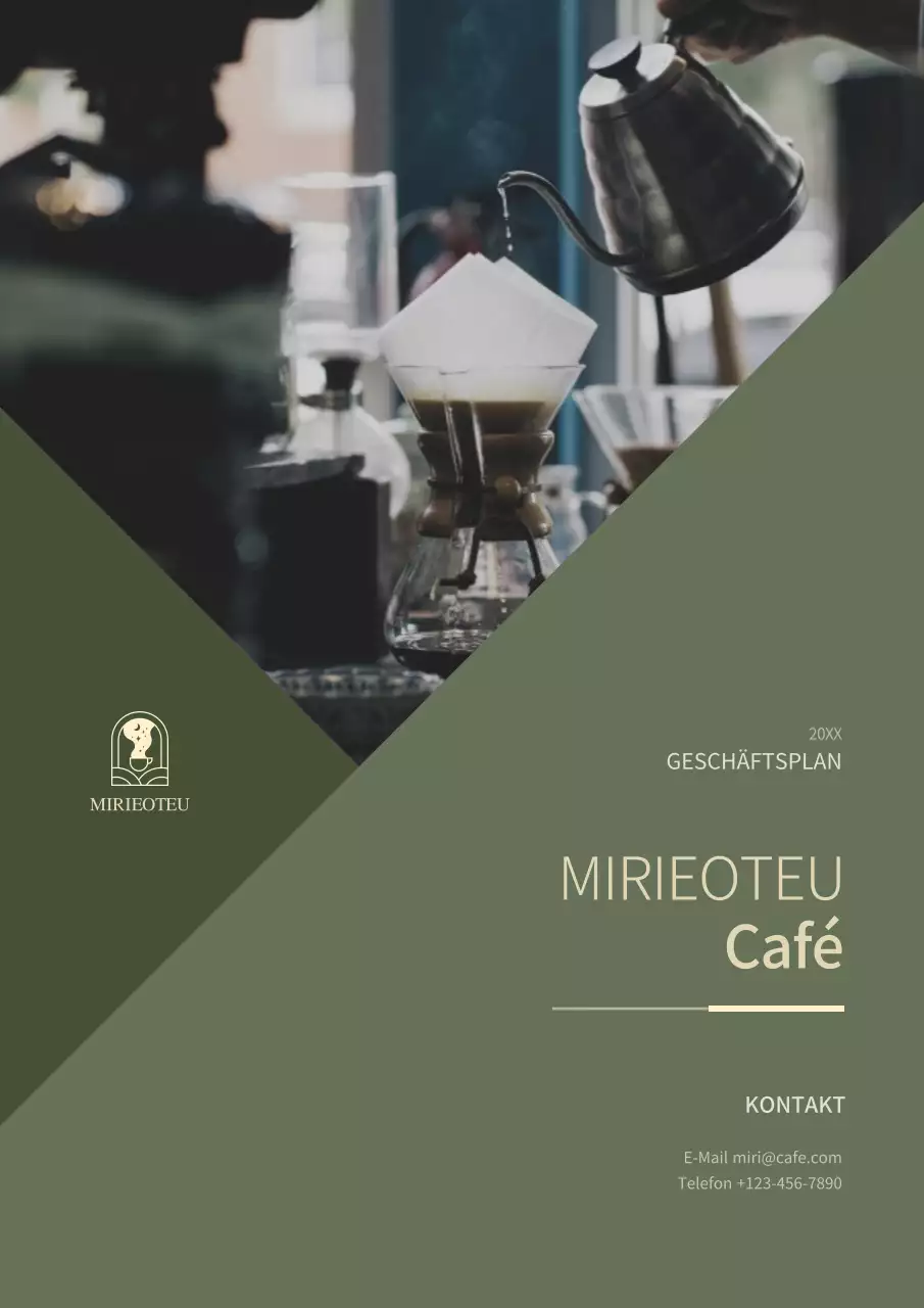 Einfaches diagonales Konzept Businessplan in grün