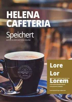 Werbung für ein einfaches Café mit einem Foto einer braunen Tasse Kaffee