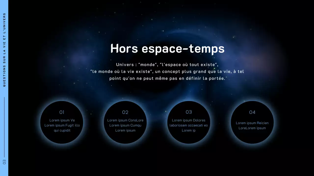 Thème de l'espace avec des photos de l'espace sur fond noir