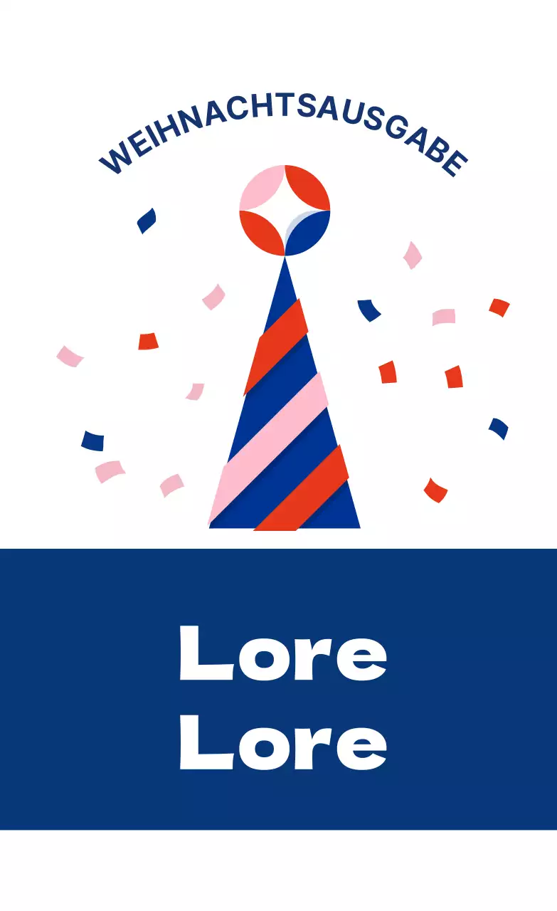 Blau Rot Illustrierte Weihnachtsgeschenk-Etiketten