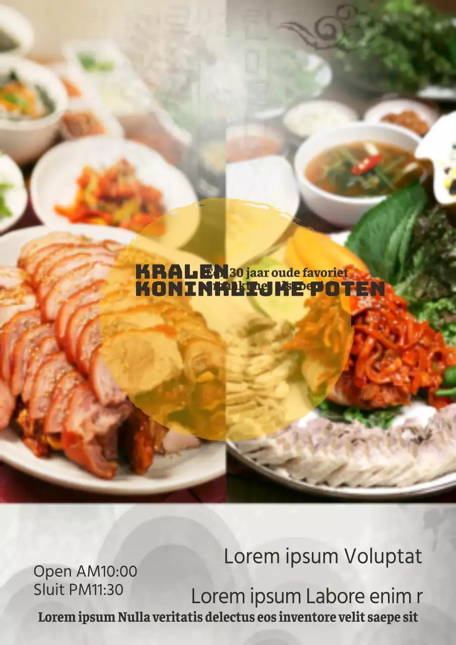 Eenvoudige restaurant flyer met veel foto's