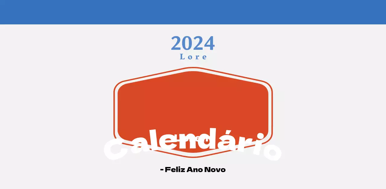 Calendário nostalgia de conceito retro em vermelho e azul