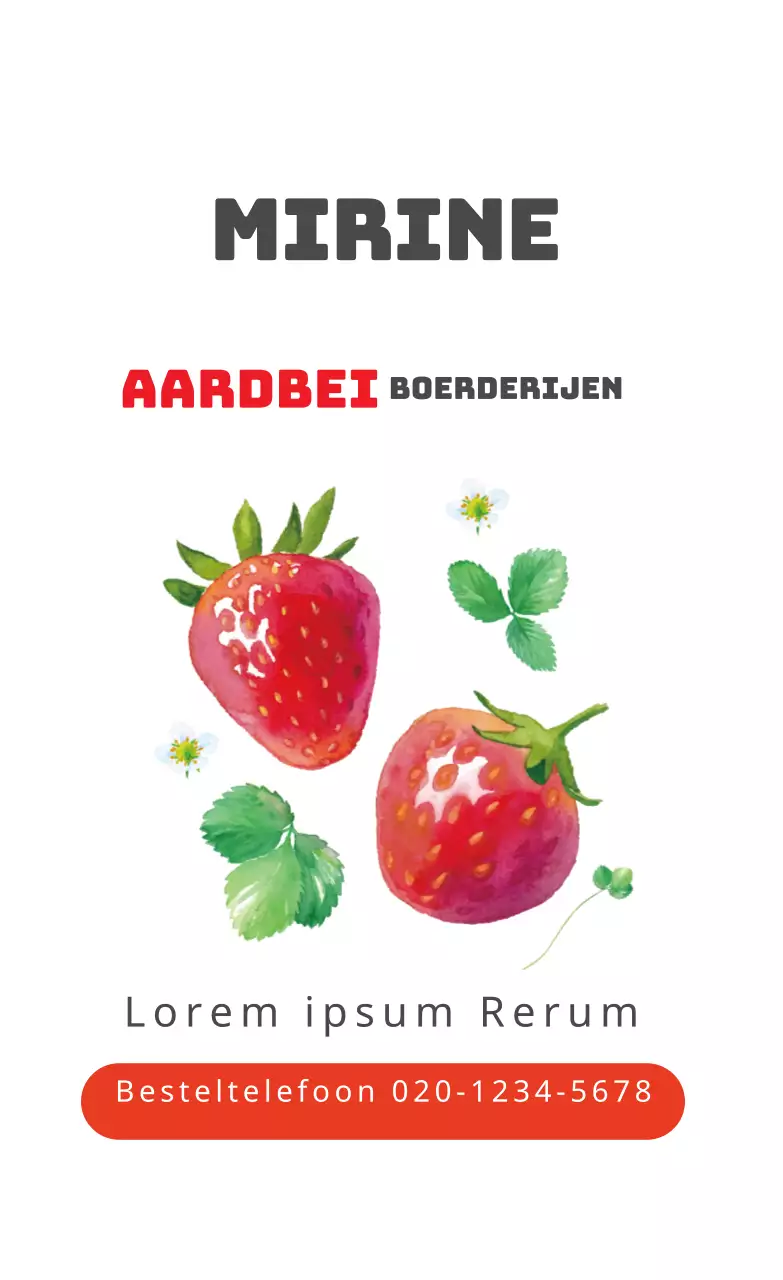 Wit geïllustreerd aquarel etiket van een boerderij