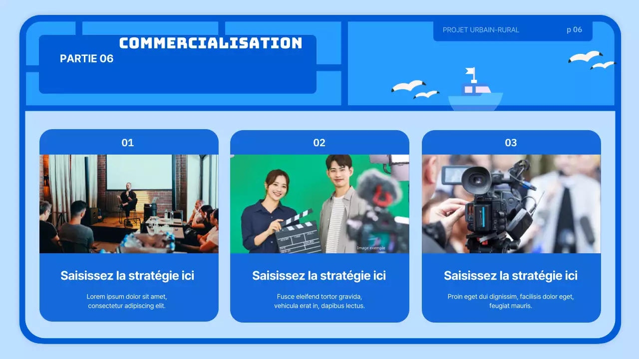 Proposition d'entreprise pour un village agricole de style jouet bleu clair