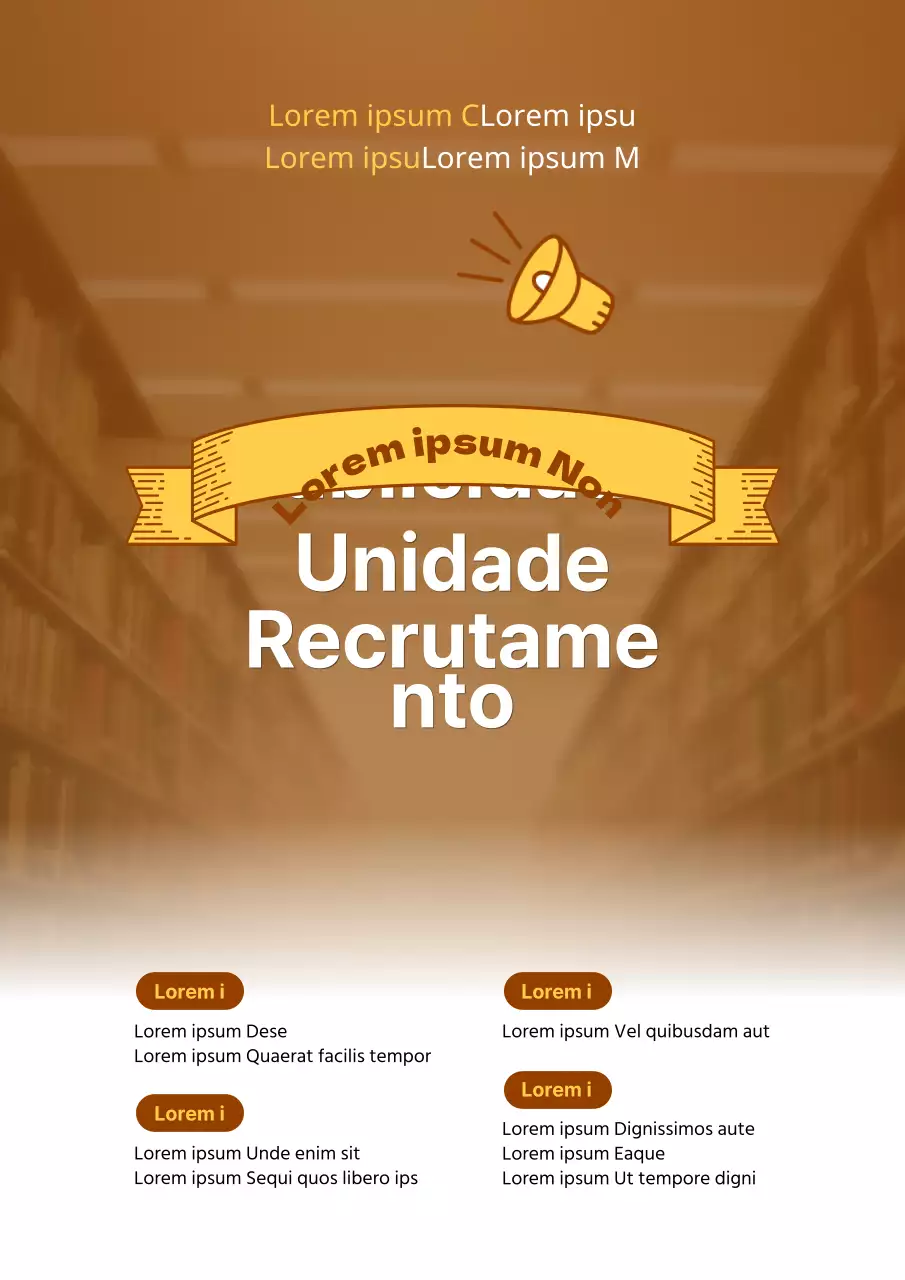 Um simples anúncio publicitário escolar castanho e amarelo
