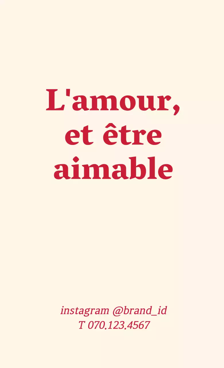 Étiquettes de marque simples et monochromes en ivoire et rouge