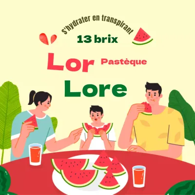 Conception promotionnelle d'une pastèque verte et rouge à haute teneur en sucre