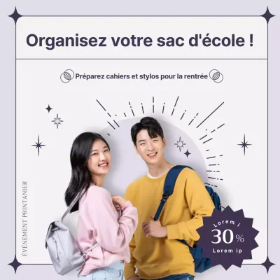 Coupons de la rentrée scolaire de Progressive Blue Graphics