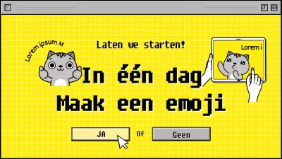 Geel en grijs concept voor webscherm Maak een emoji in één dag