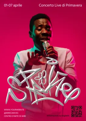 Un evento live primaverile pulito in rosa caldo e argento