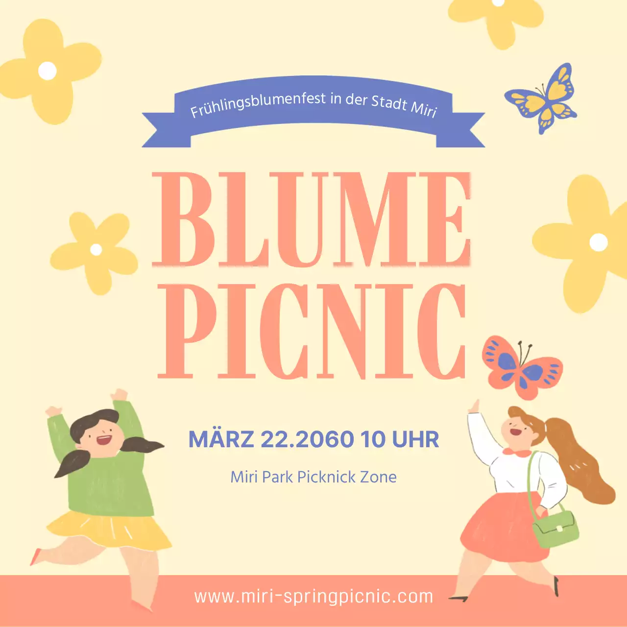 Gelbes, fröhliches Illustrationsthema zur Bewerbung eines Blumenfestes