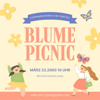Gelbes, fröhliches Illustrationsthema zur Bewerbung eines Blumenfestes