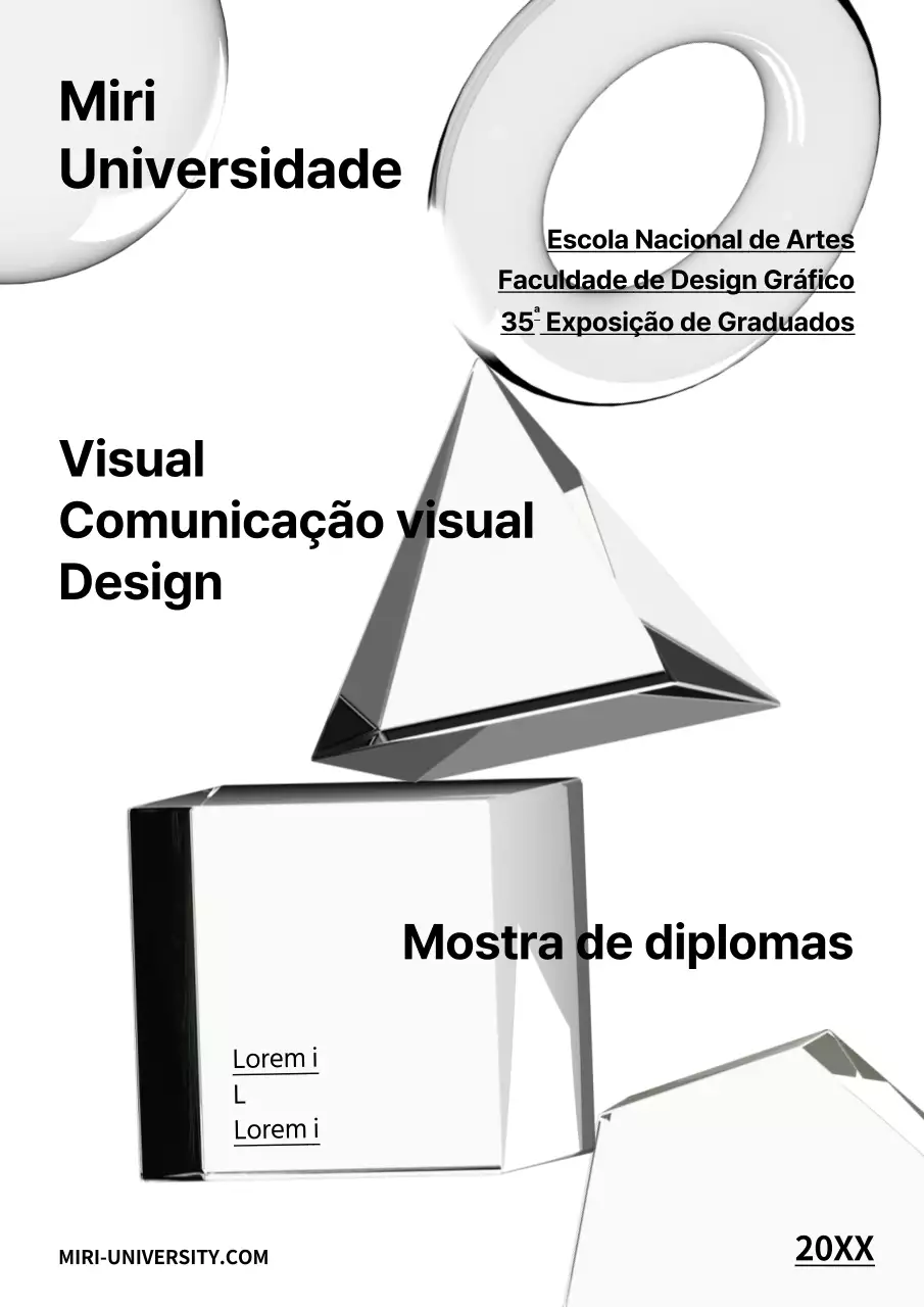 Exposição de graduação de design de objectos de vidro com tema a preto e branco