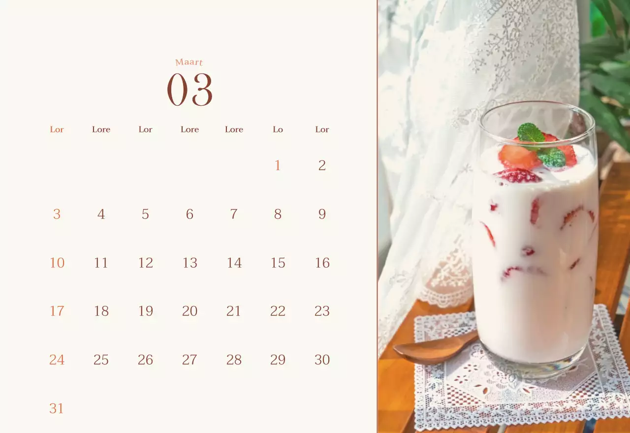 Emotionele fotolay-out voor café in beige en bruin