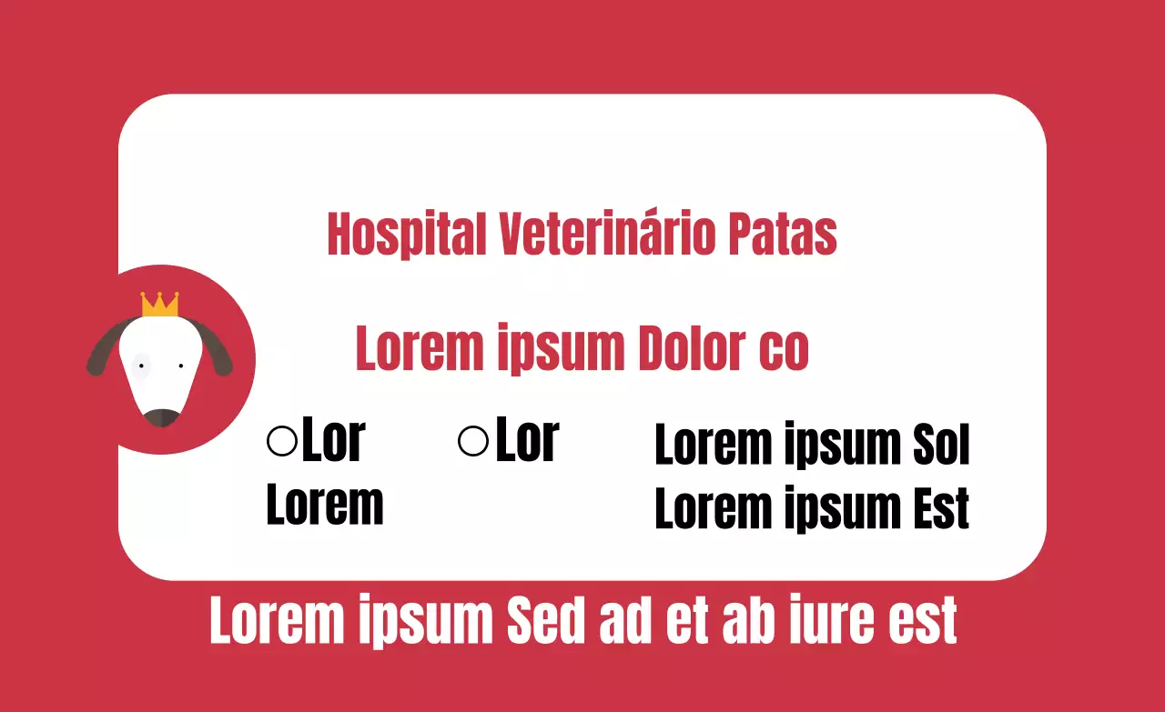 Etiqueta veterinária com moldura quadrada arredondada vermelha