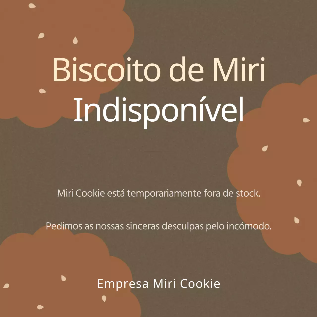 Avisos de venda livre e de rutura de stock em castanho