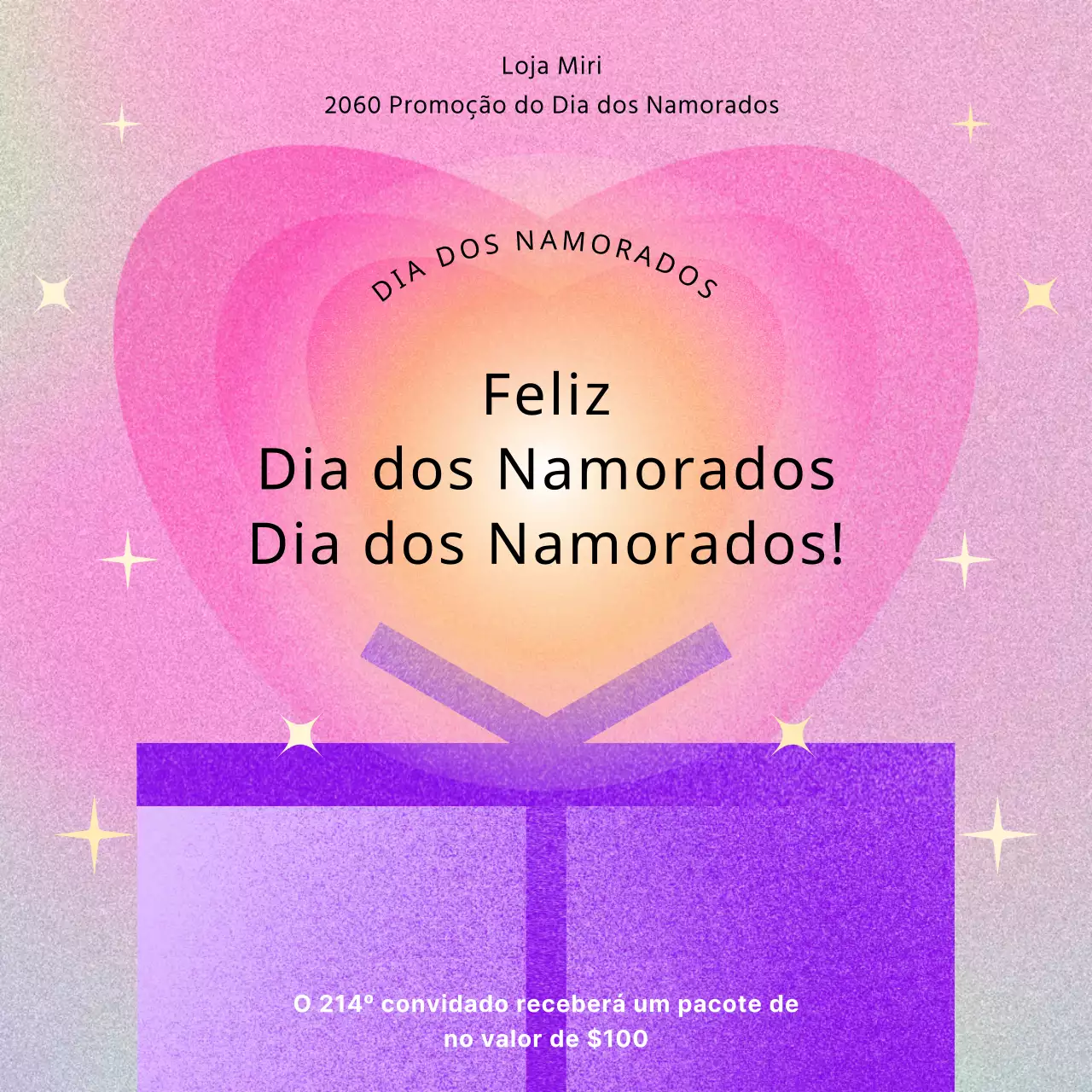 Eventos do Dia dos Namorados em cor-de-rosa e roxo