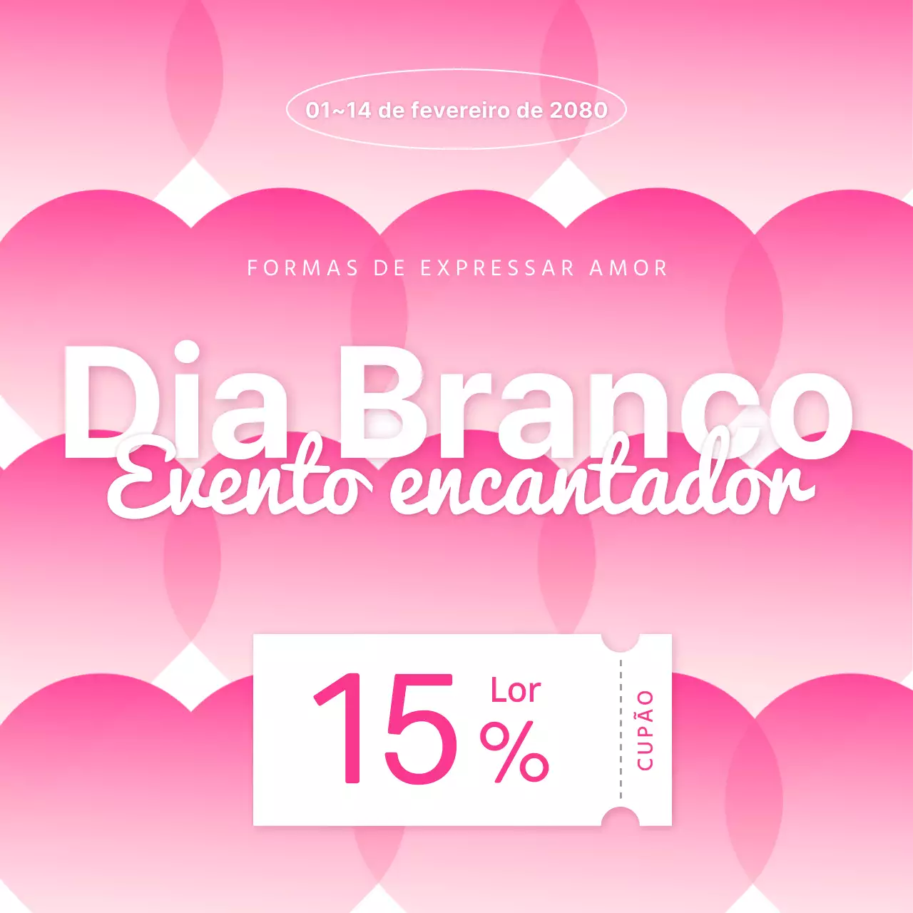 Evento de desconto "Hearts in Pink