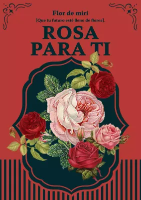 Promover rosas de estilo vintage en rojo y azul marino