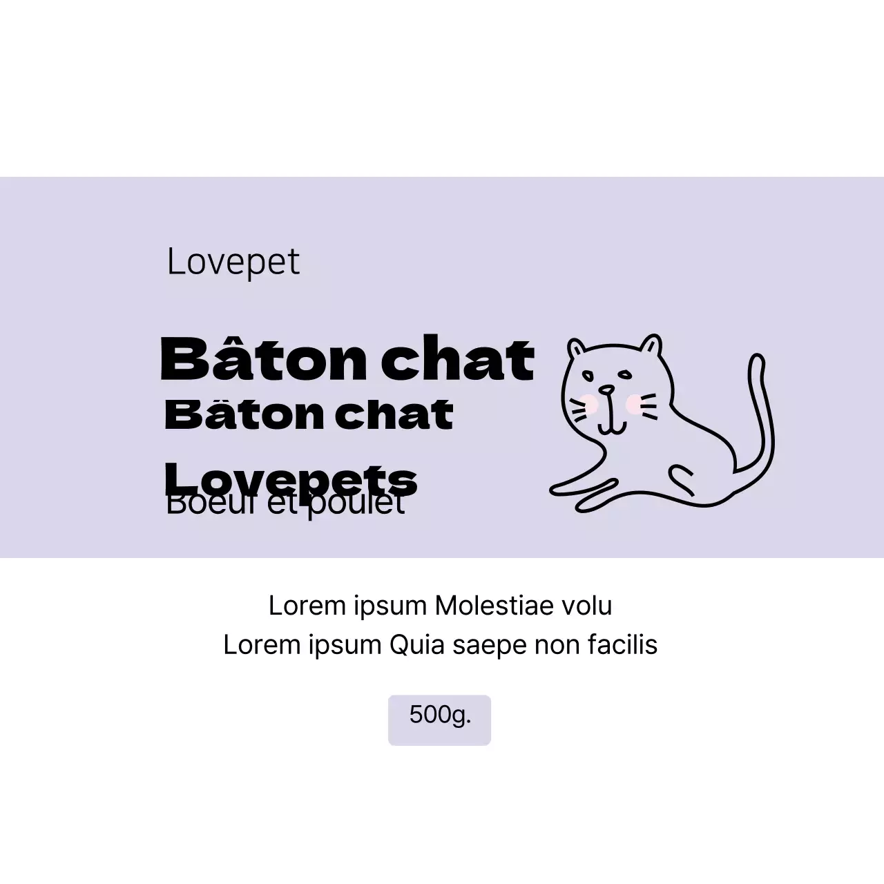 Etiquette pour animaux de compagnie avec illustration violette