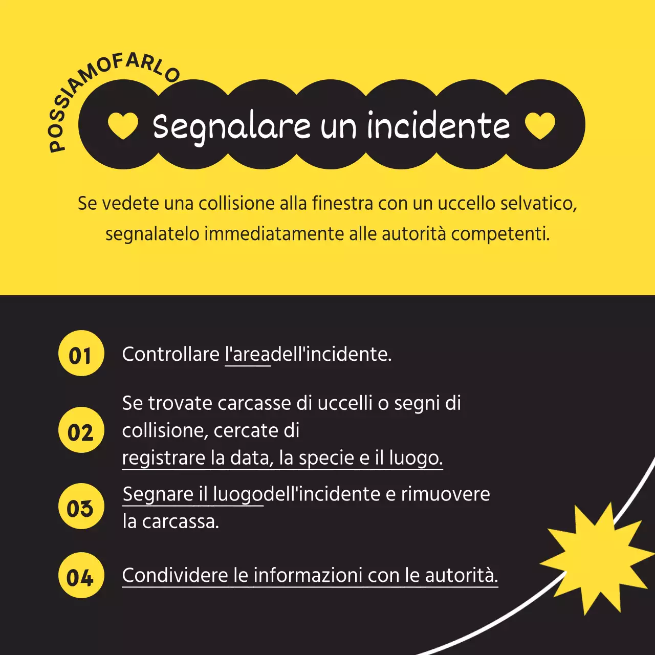 Ottenere un semplice uccello selvatico in nero e giallo