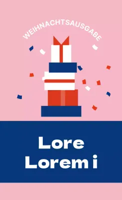 Blau Rosa Rot Illustrierte Weihnachtsgeschenk-Etiketten