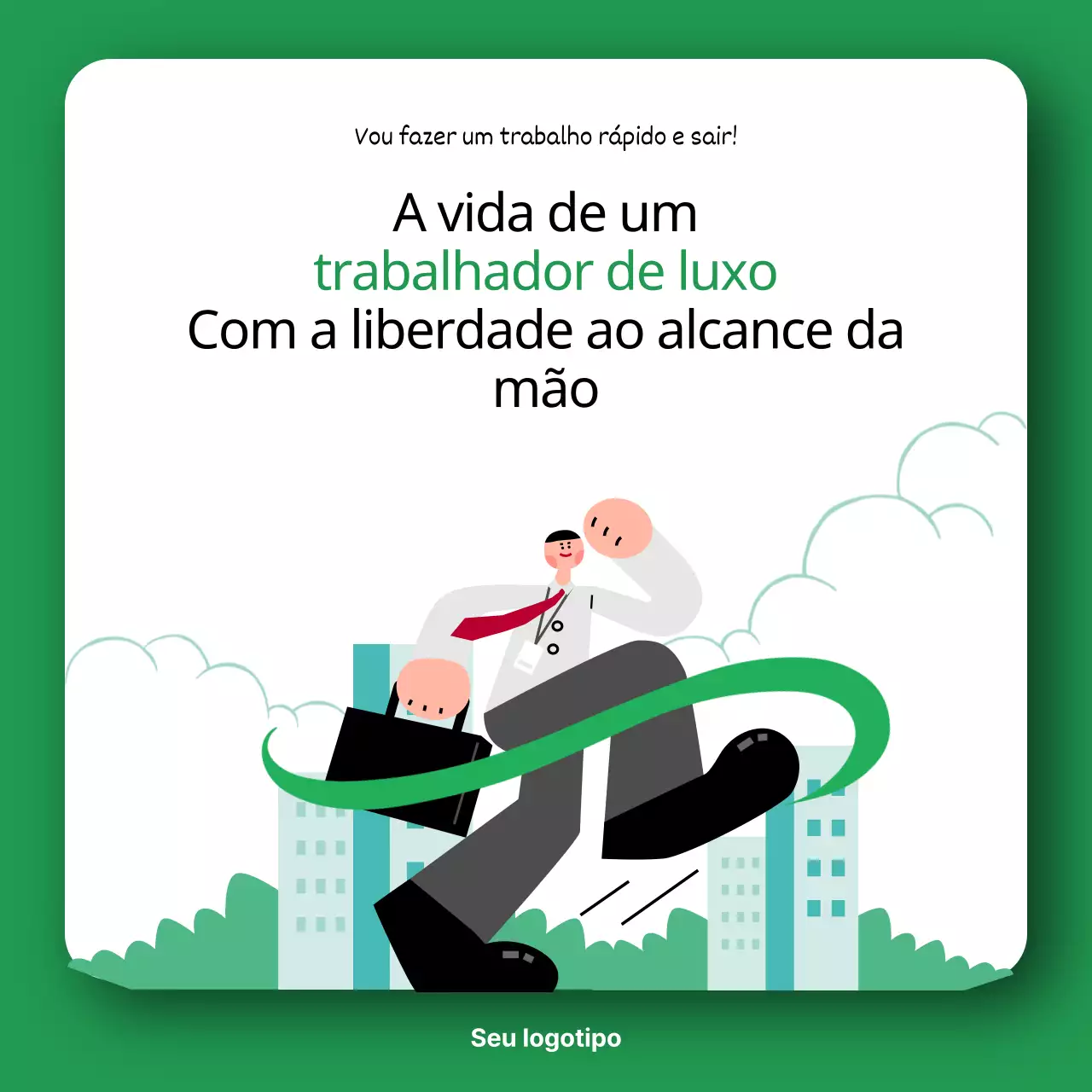 Promova a sua plataforma de trabalhadores independentes com ilustrações verdes engraçadas
