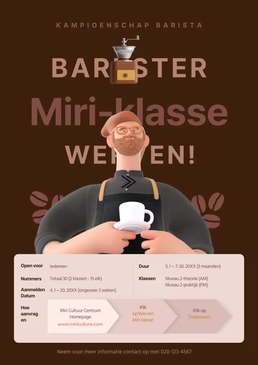 Brown's 3D Concept is op zoek naar koffiebarista studenten