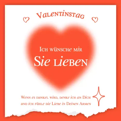 Gradient Herz Valentine auf Orange Hintergrund