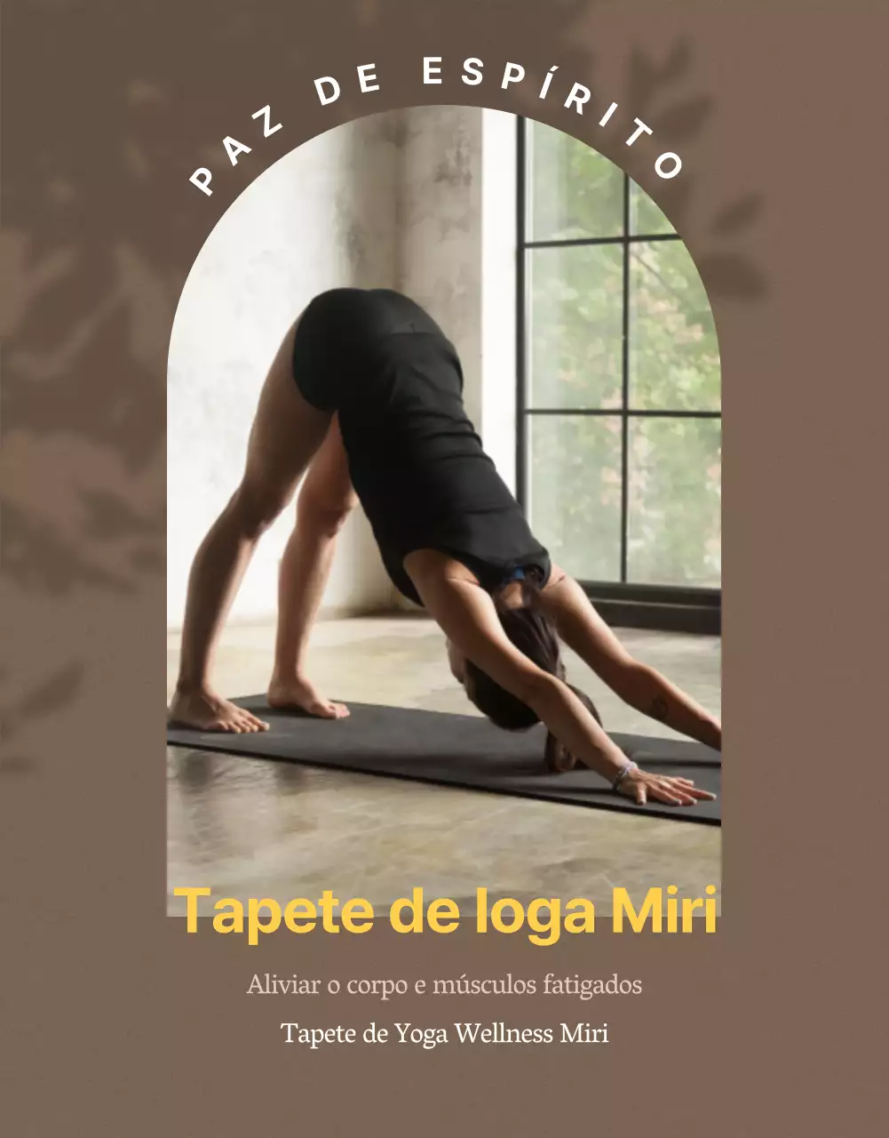 Promover tapetes de ioga naturais castanhos e amarelos
