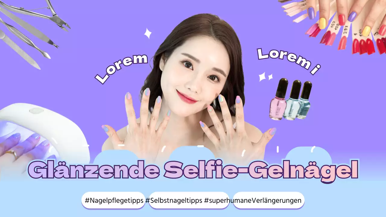 Gelnail-Thema mit mauvefarbenem Farbverlauf und fotorealistischem Bildkonzept